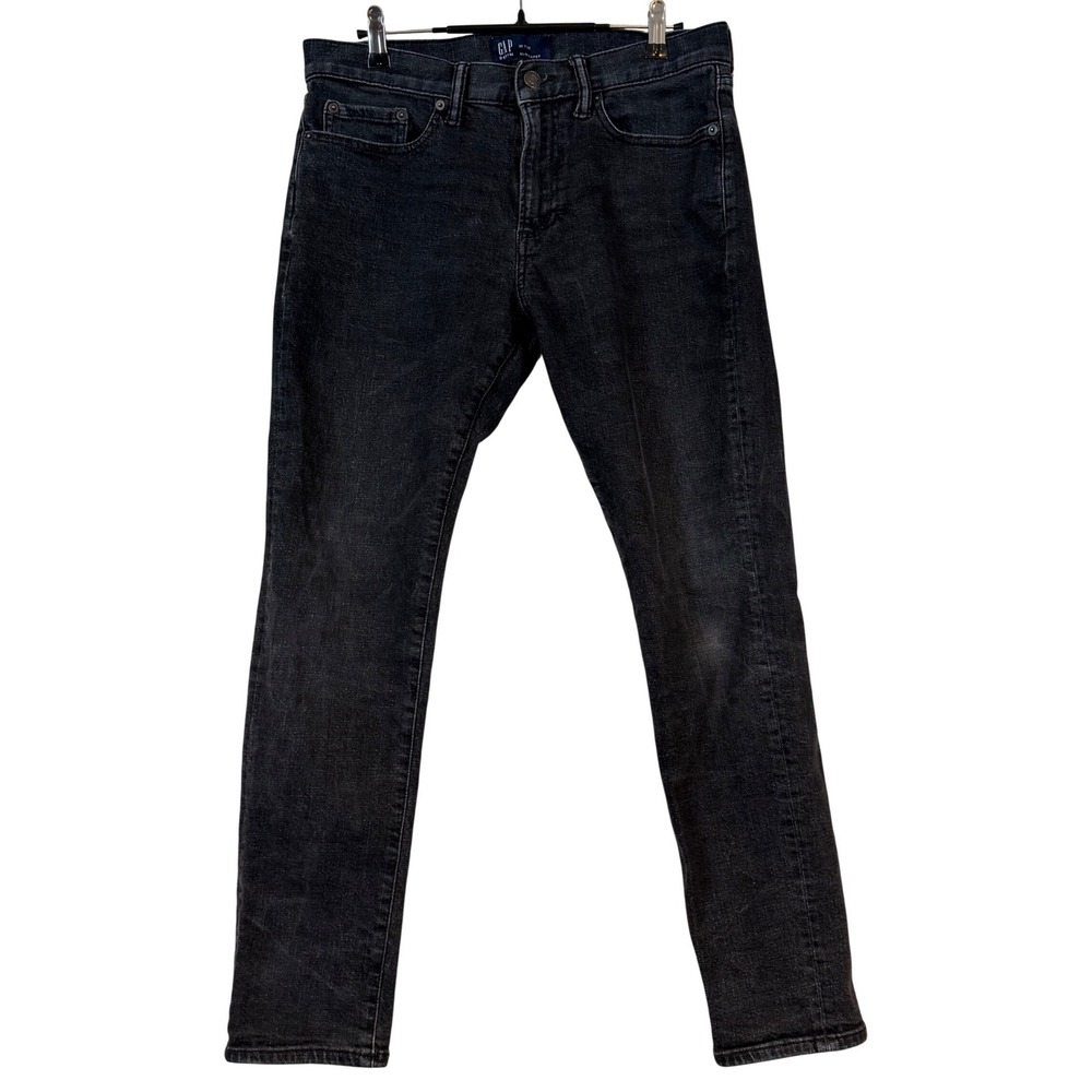 GAP Mens Slim Taper Jeans Black Stretch Denim Pants 30x30 Gorpcore Casual Dark